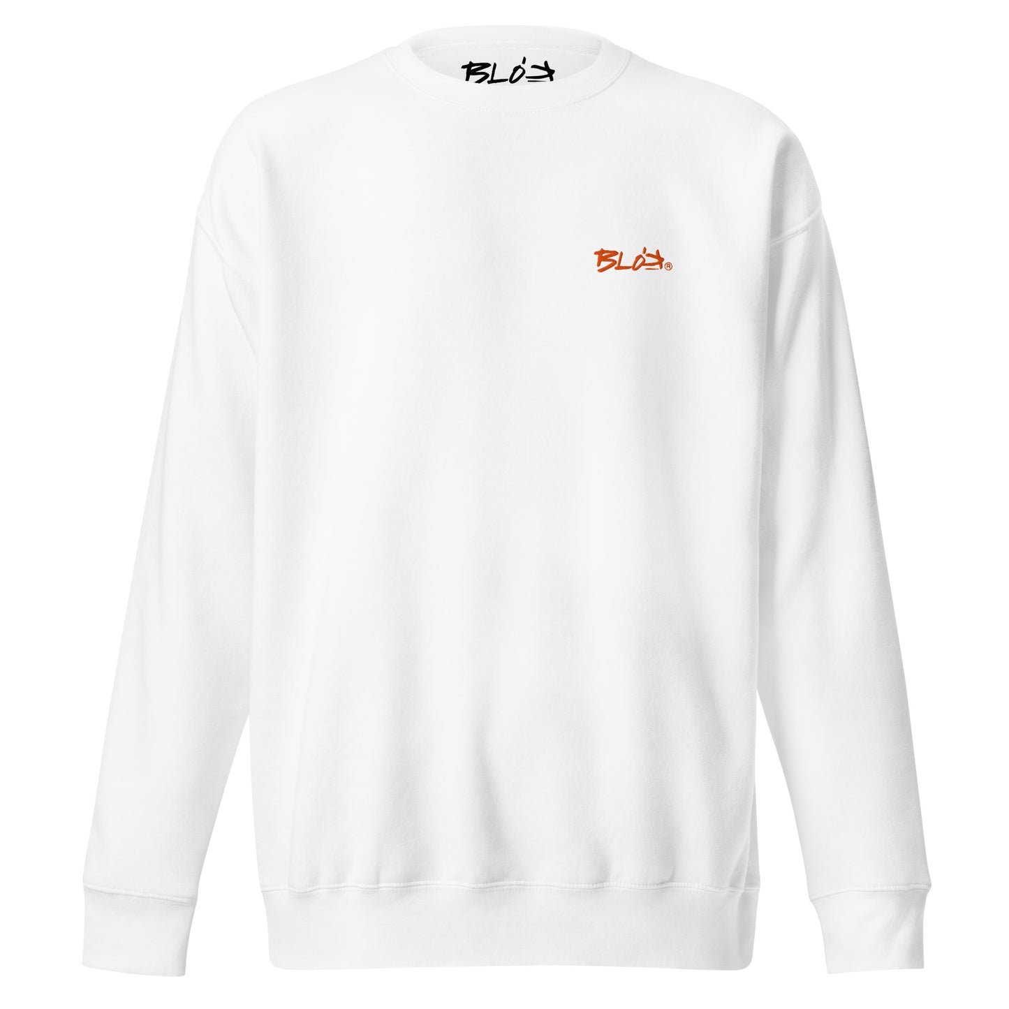 BLOK Essentials Small Logo - Orange Front Logo- Men's Embroidered Sweatshirt
