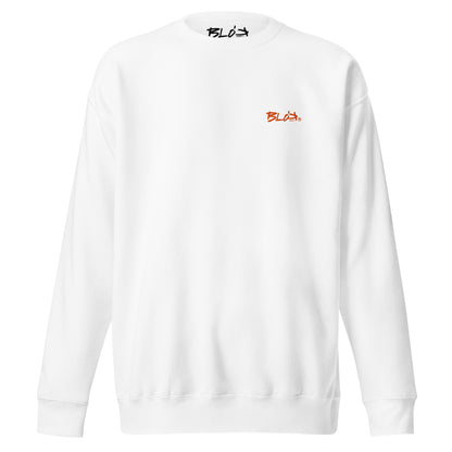BLOK Essentials Small Logo - Orange Front Logo- Men's Embroidered Sweatshirt