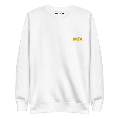 BLOK OG Logo - Yellow Front Logo - Men's Embroidered Sweatshirt