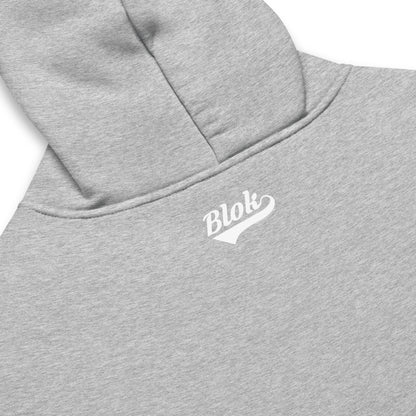 BLOK Classic Logo - Heavyweight Oversized Men's Hoodies - White Front Graphic Print