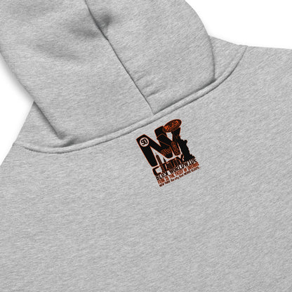 New York City Worldwide - Heavyweight Oversized Men's Hoodie - Black & Orange Front Graphic Print