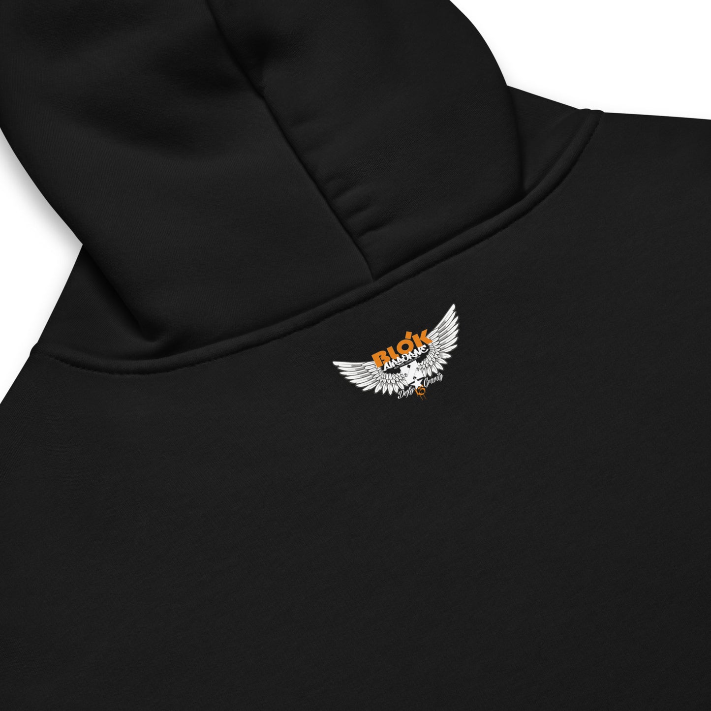 Airborne Wings - Heavyweight Oversized Men's Hoodie - Orange & White Front Graphic Print