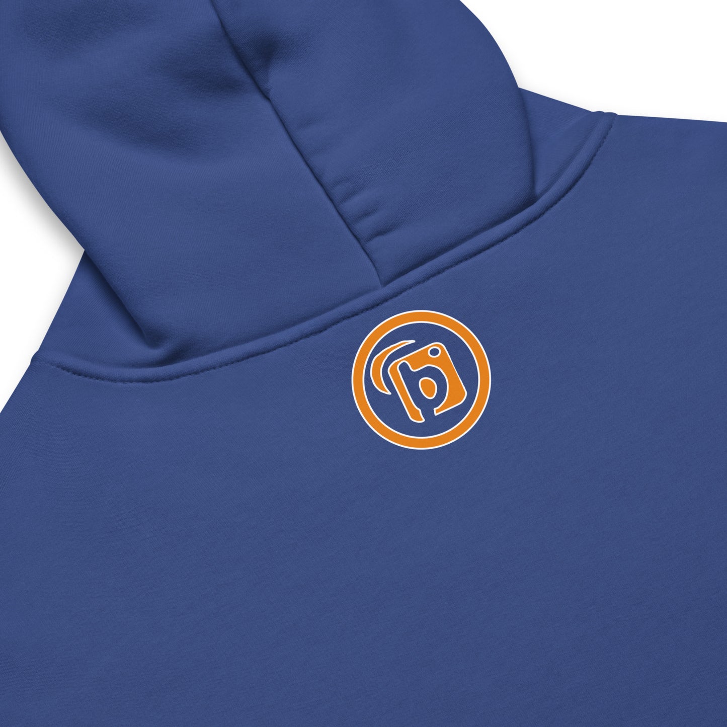 Outer Circle Blok - Heavyweight Oversized Men's Hoodie - White & Orange Front Graphic Print