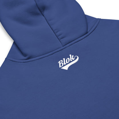 BLOK Classic Logo - Heavyweight Oversized Men's Hoodies - White Front Graphic Print
