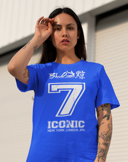 Iconic 7 - Front Print - in White - Women's Relaxed Fit