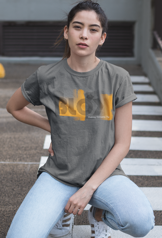 Roller - Front Print in Grey & Orange - Women's Relaxed Fit