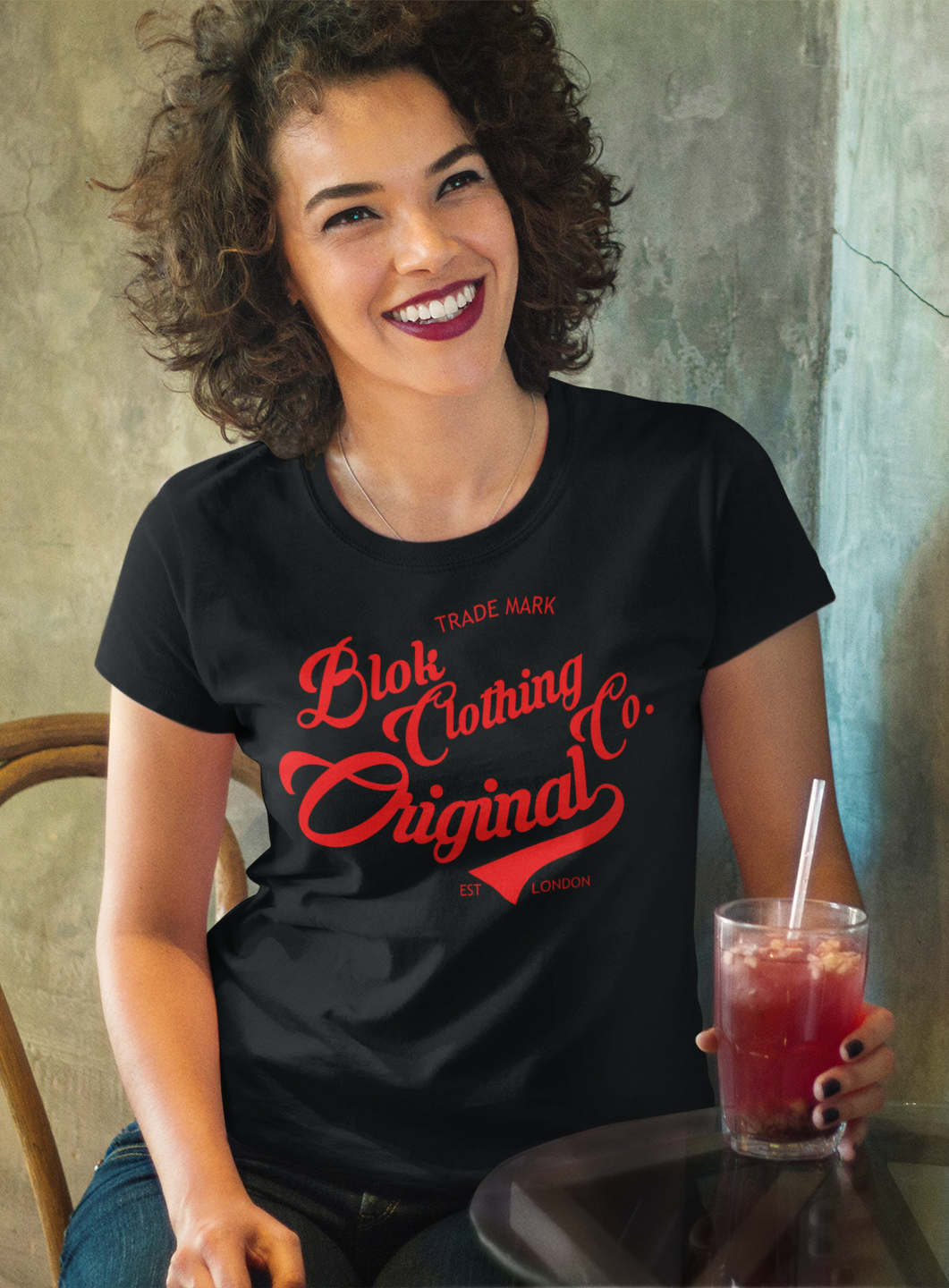 Original Clothing Company - with Red Print - Women's Slim Fit