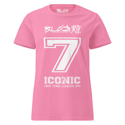 Iconic 7 - Front Print in White - Women's Slim Fit