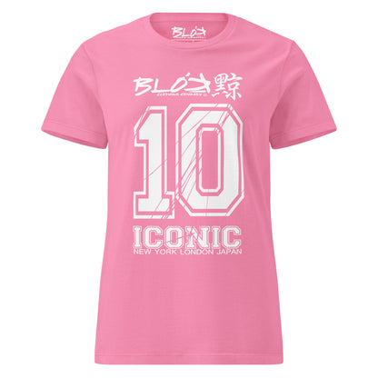Iconic 10 - Front Print in White - Women's Slim Fit