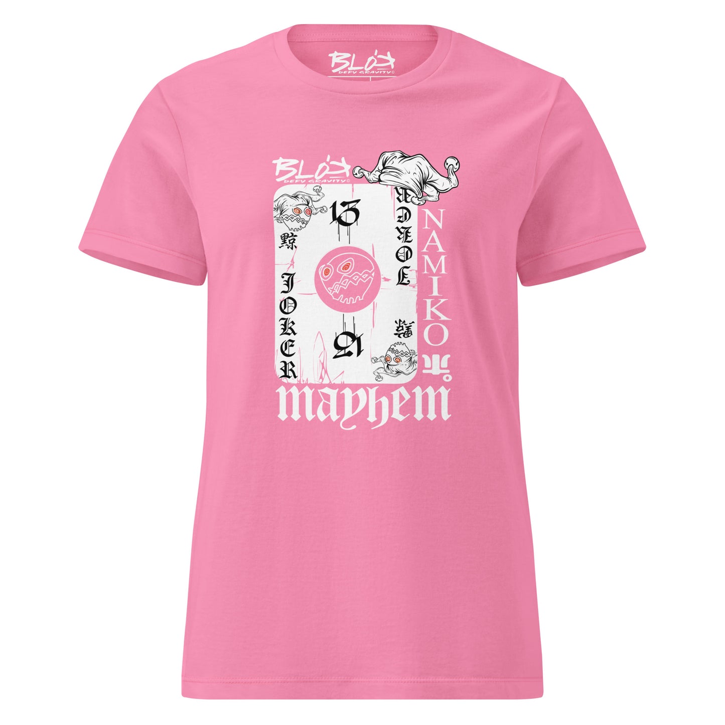 Poker Face - Front Print in White - Women's Slim Fit