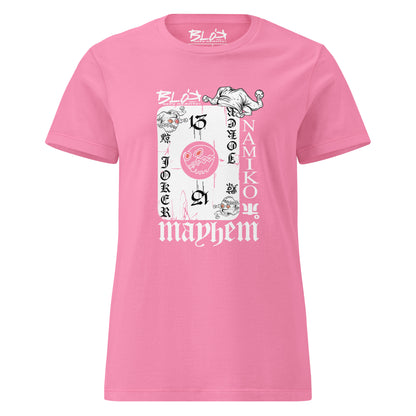 Poker Face - Front Print in White - Women's Slim Fit