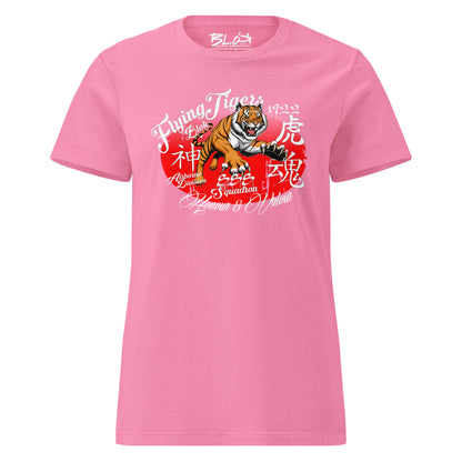 Original Flying Tigers - Front Print in White - Women's Slim Fit