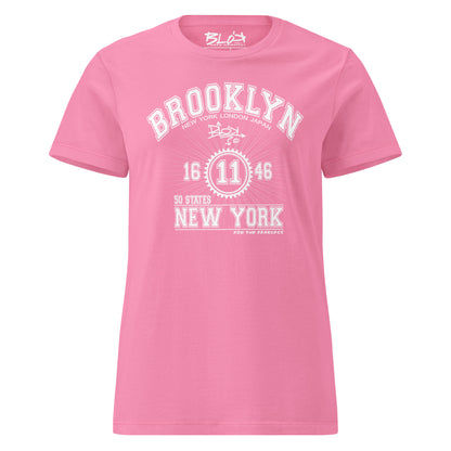 Brooklyn - 50 States - Front Print in White - Women's Slim Fit