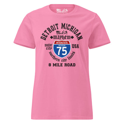 Detroit 8 Mile - 50 States - with Black Print - Women's Slim Fit