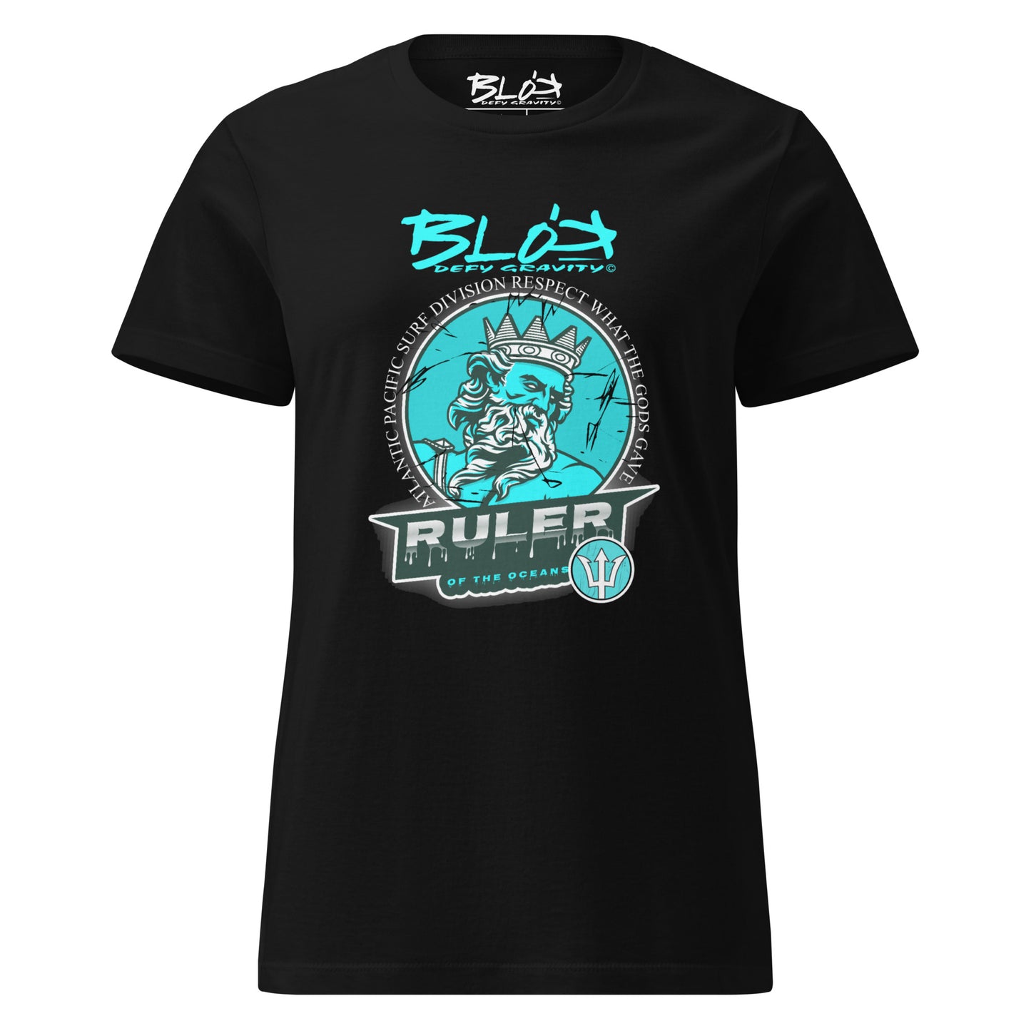 Ruler of the Oceans - Front Print in Turquoise - Women's Slim Fit