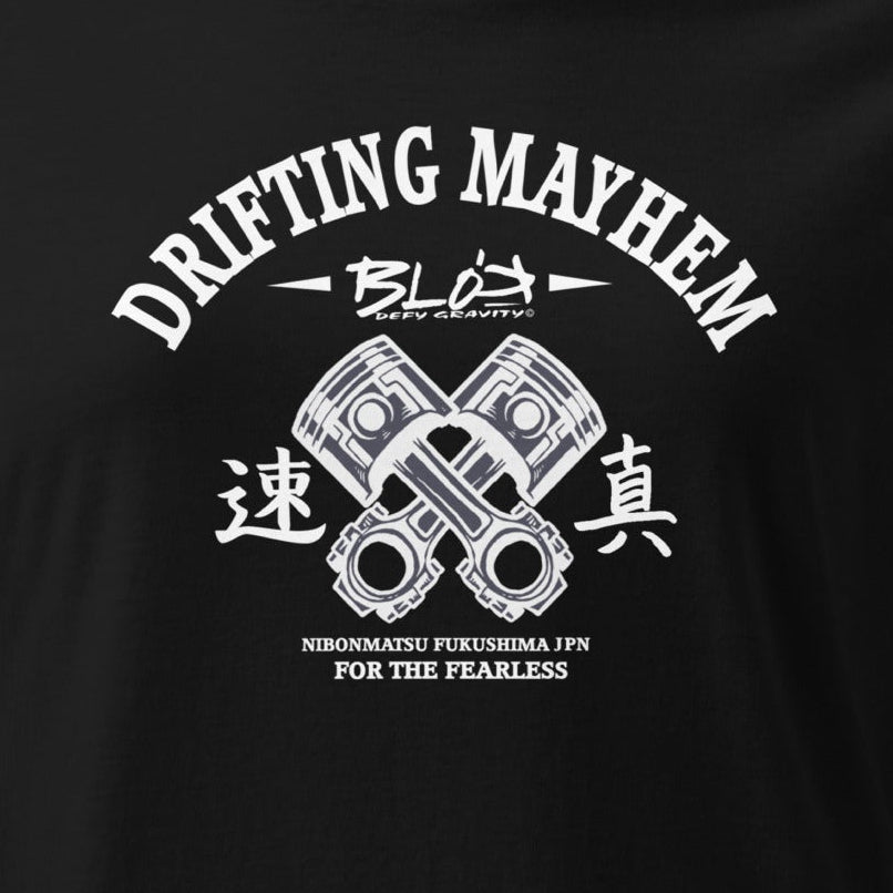 BLOK Drifting Mayhem - White Print Women's Slim Fit Graphic T-Shirt
