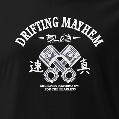 BLOK Drifting Mayhem - White Print Women's Slim Fit Graphic T-Shirt