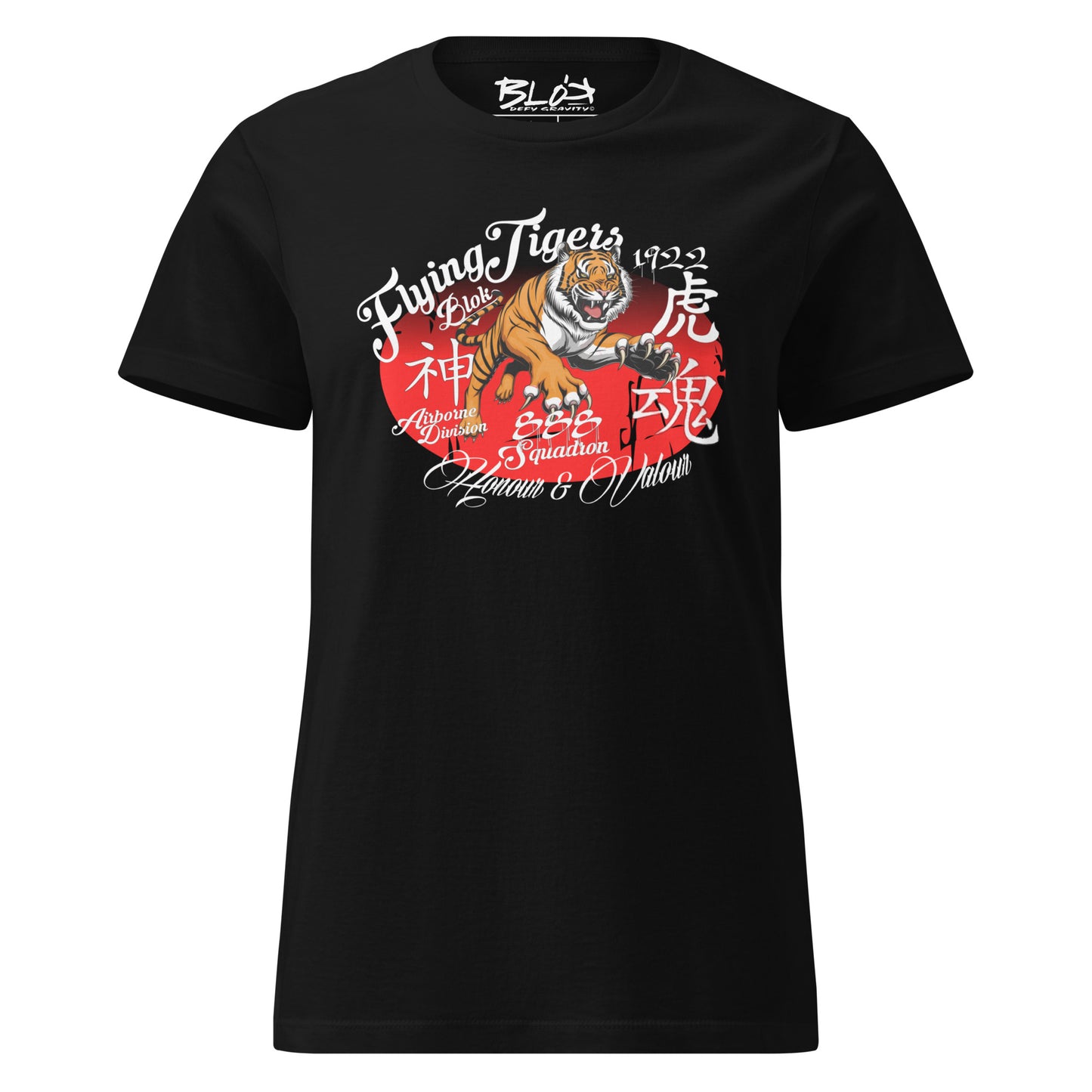 Original Flying Tigers - Front Print in White - Women's Slim Fit