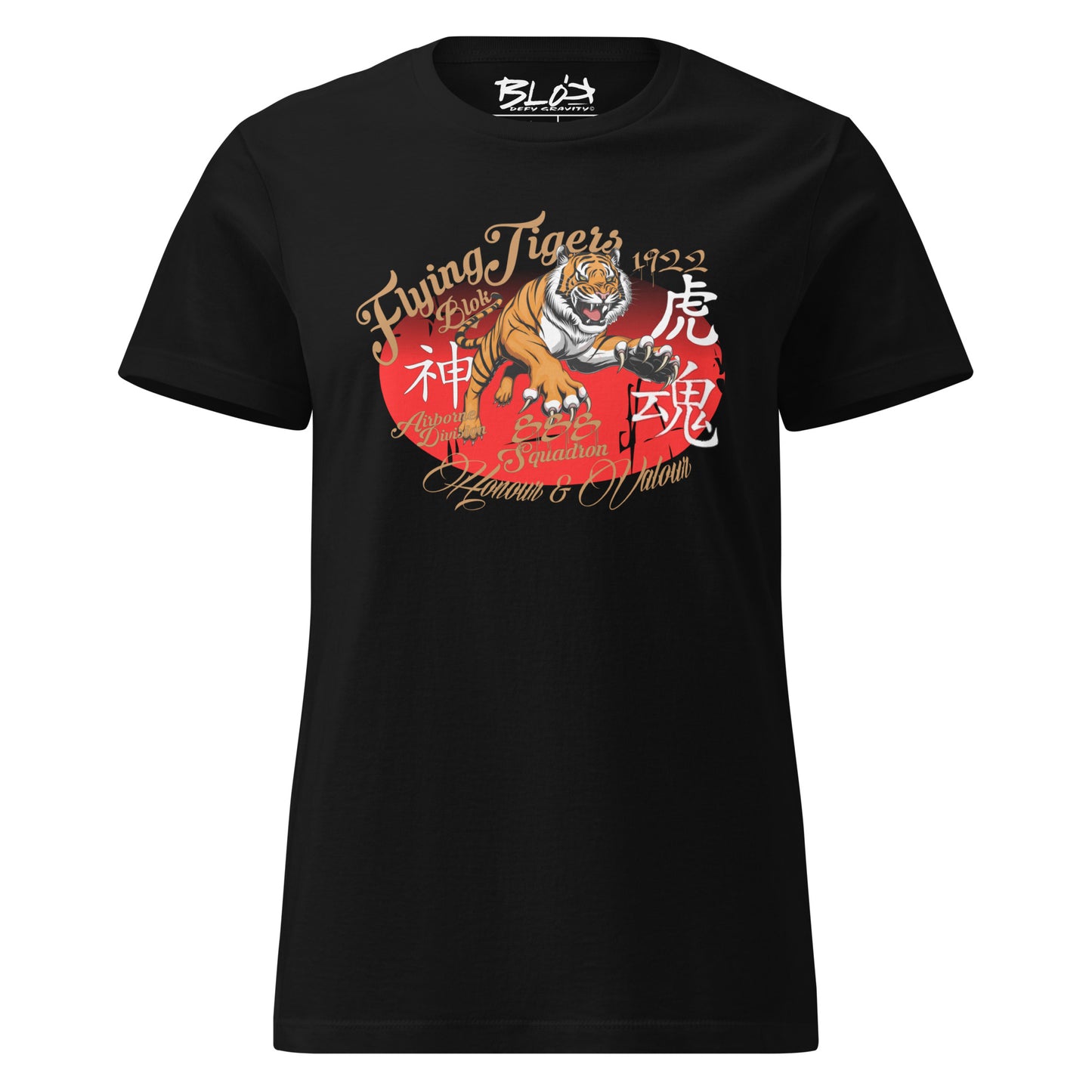 Original Flying Tigers - Front Print in Gold - Women's Slim Fit