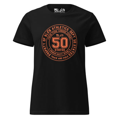 50 State Athletic Dept. - with Orange Print- Women's Slim Fit