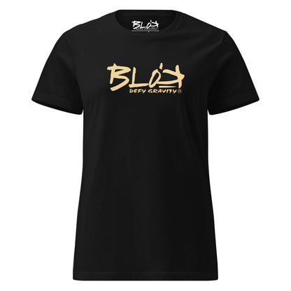 BLOK Essential Large Logo - Sand Print Women's Slim Fit Graphic T-Shirt