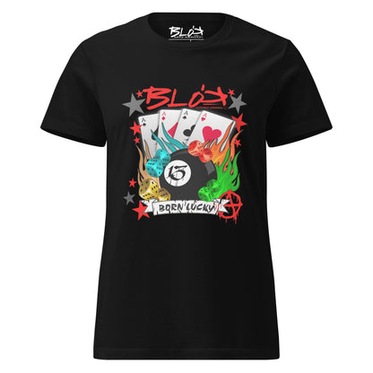 Born Lucky - with Red Logo - Women's Slim Fit