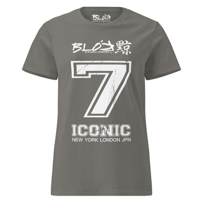 Iconic 7 - Front Print in White - Women's Slim Fit