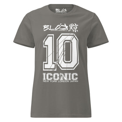 Iconic 10 - Front Print in White - Women's Slim Fit