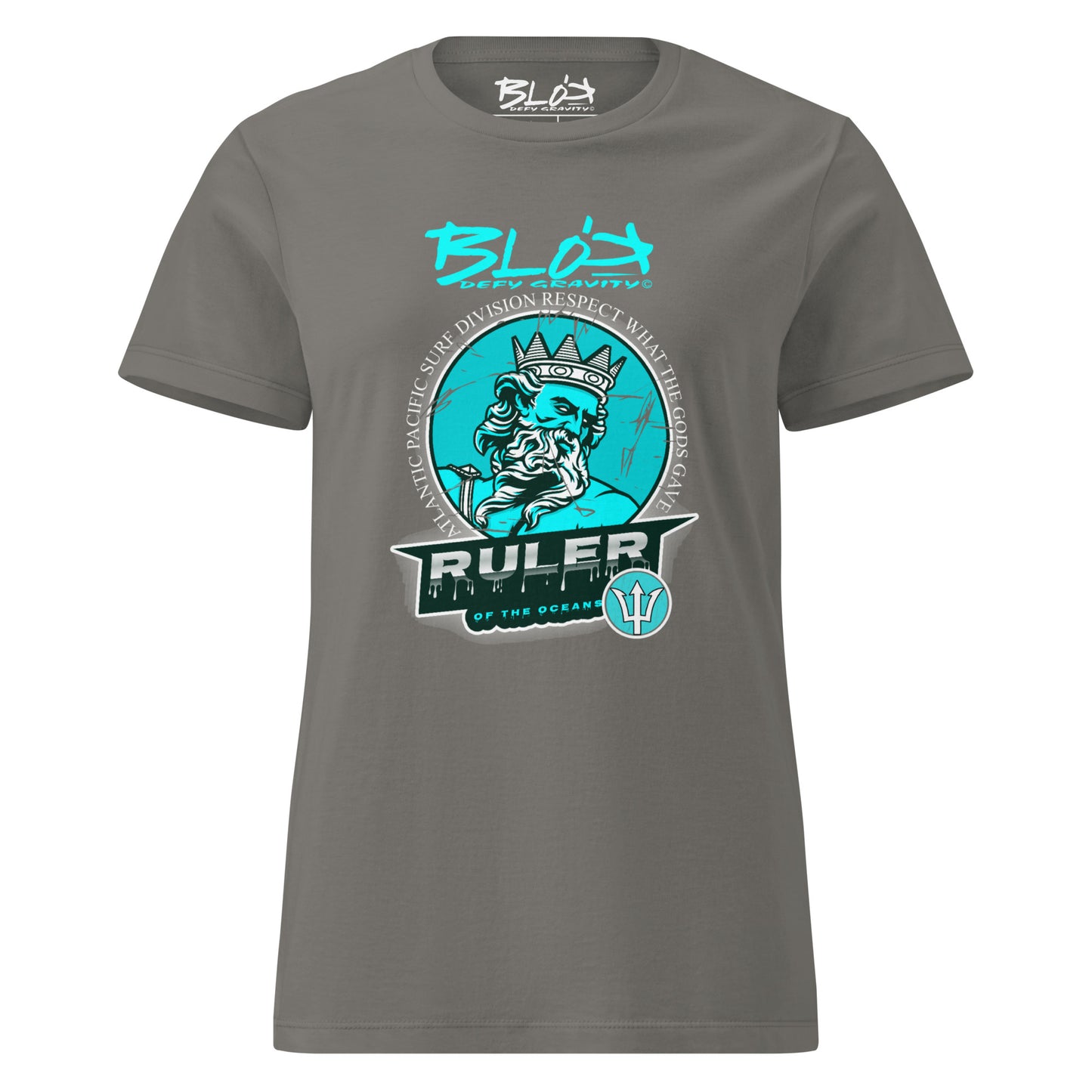 Ruler of the Oceans - Front Print in Turquoise - Women's Slim Fit