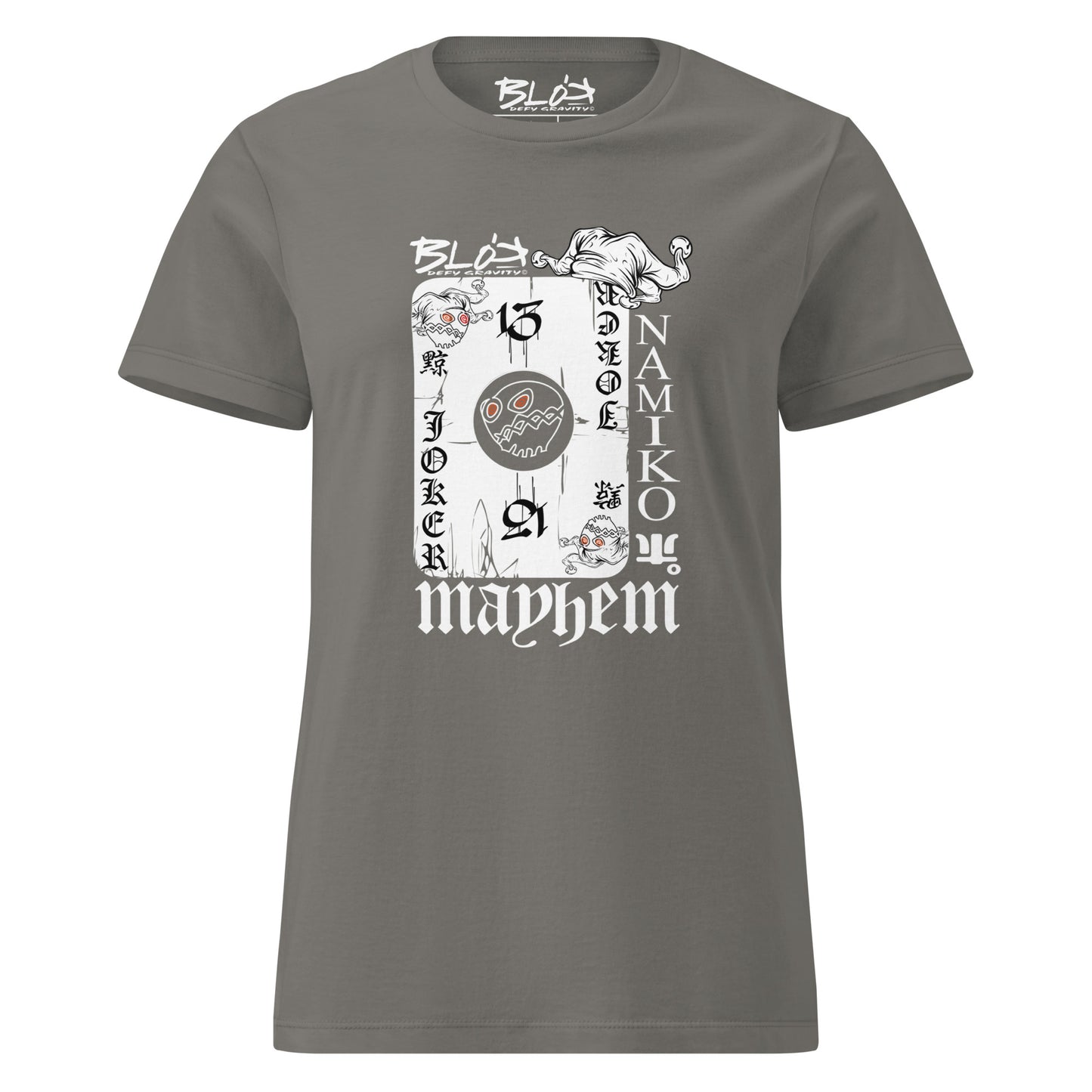 Poker Face - Front Print in White - Women's Slim Fit