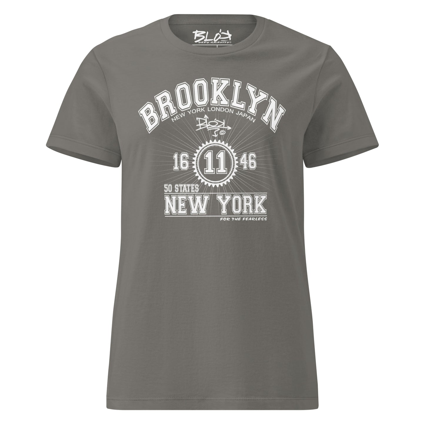Brooklyn - 50 States - Front Print in White - Women's Slim Fit