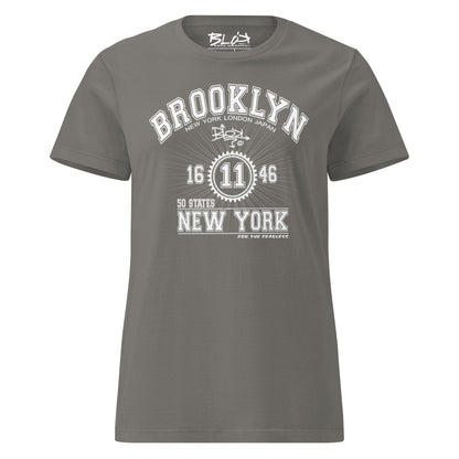 Brooklyn - 50 States - Front Print in White - Women's Slim Fit