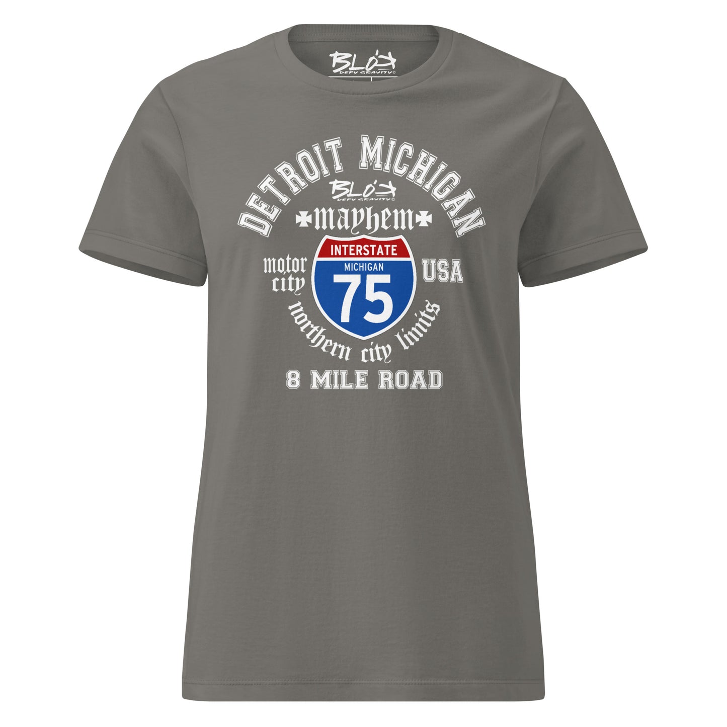 Detroit 8 Mile - 50 States - with White Print - Women's Slim Fit