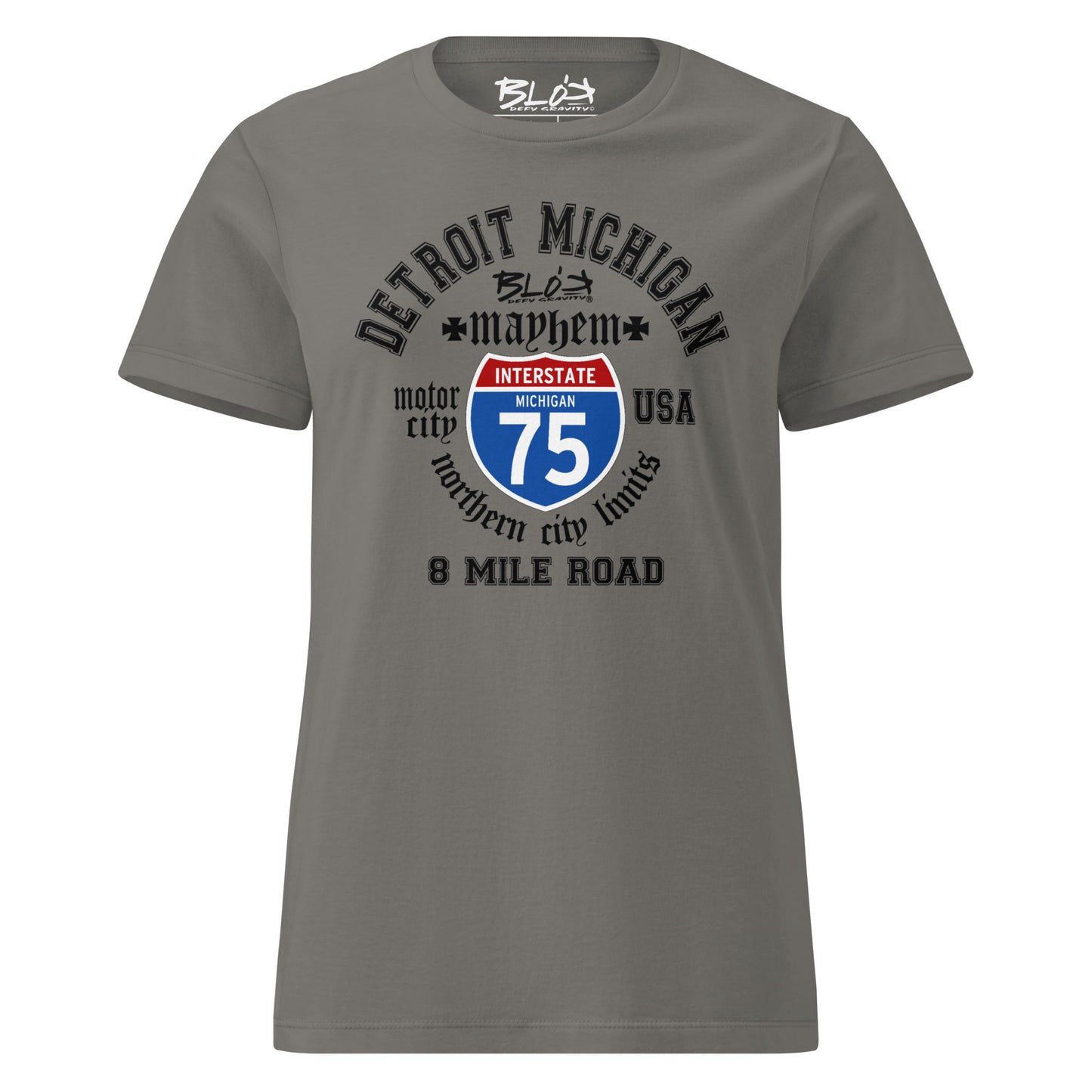 Detroit 8 Mile - 50 States - with Black Print - Women's Slim Fit