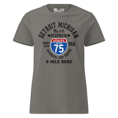 Detroit 8 Mile - 50 States - with Black Print - Women's Slim Fit