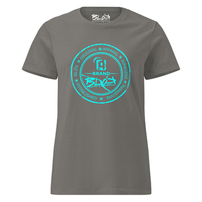 Original Apparel Stamp - in Turquoise Print - Women's Slim Fit
