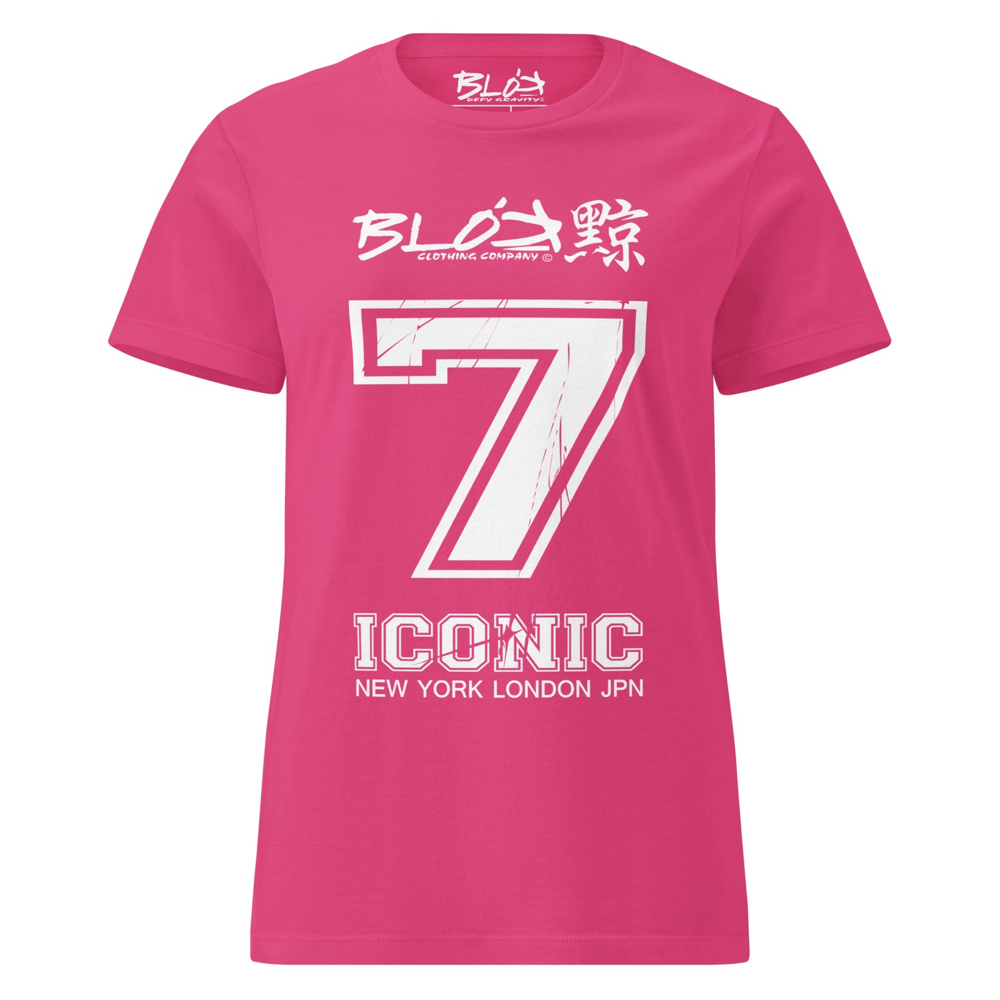 Iconic 7 - Front Print in White - Women's Slim Fit