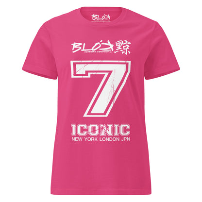 Iconic 7 - Front Print in White - Women's Slim Fit