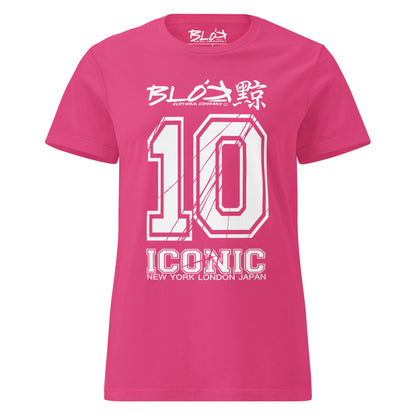 Iconic 10 - Front Print in White - Women's Slim Fit
