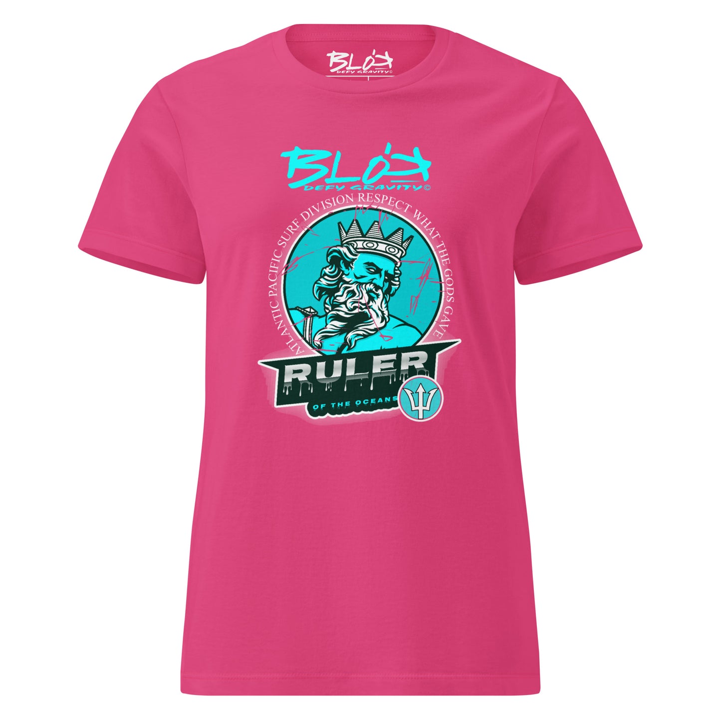 Ruler of the Oceans - Front Print in Turquoise - Women's Slim Fit