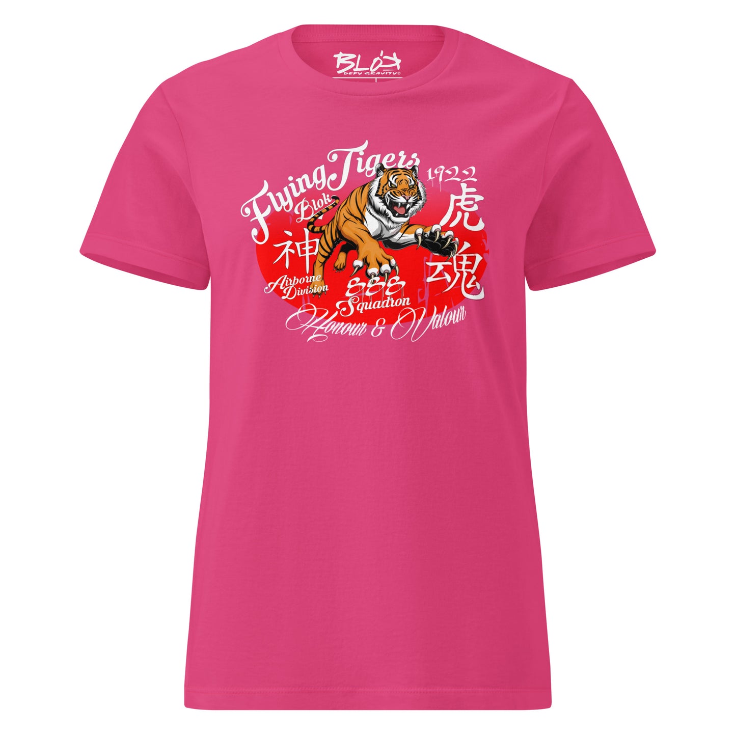 Original Flying Tigers - Front Print in White - Women's Slim Fit