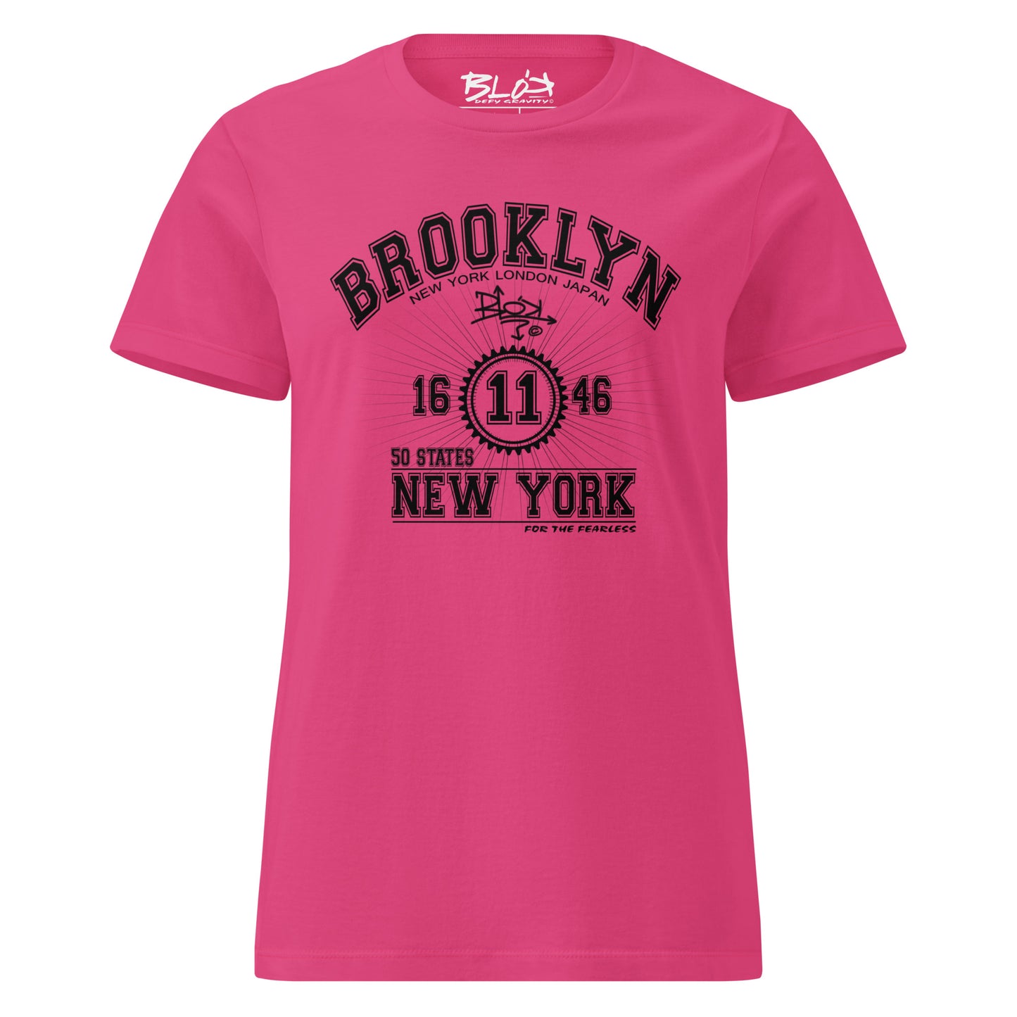 Brooklyn - 50 States - Front Print in Black - Women's Slim Fit