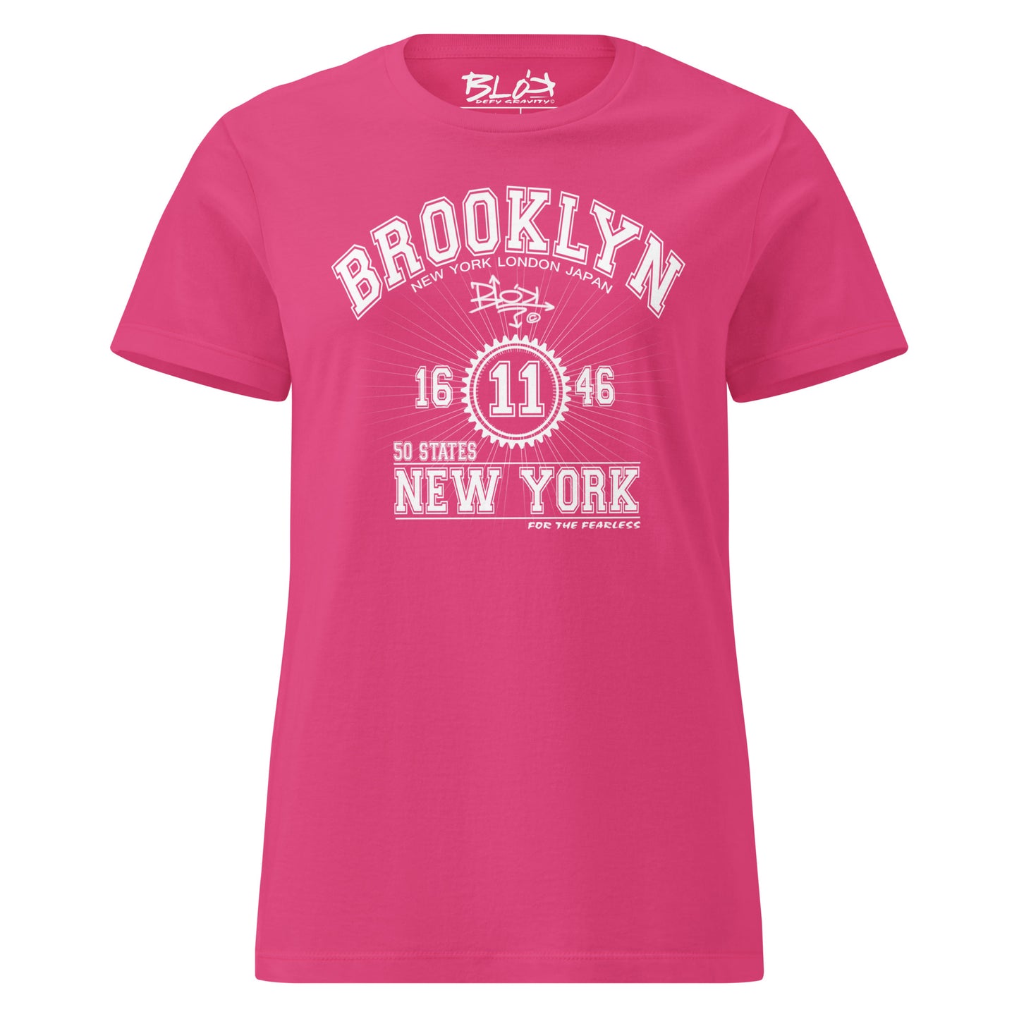 Brooklyn - 50 States - Front Print in White - Women's Slim Fit