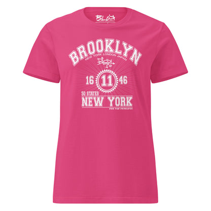 Brooklyn - 50 States - Front Print in White - Women's Slim Fit