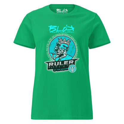 Ruler of the Oceans - Front Print in Turquoise - Women's Slim Fit