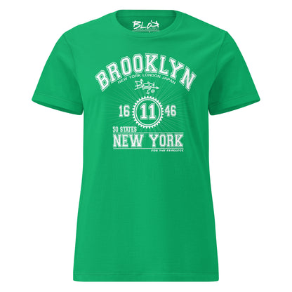 Brooklyn - 50 States - Front Print in White - Women's Slim Fit