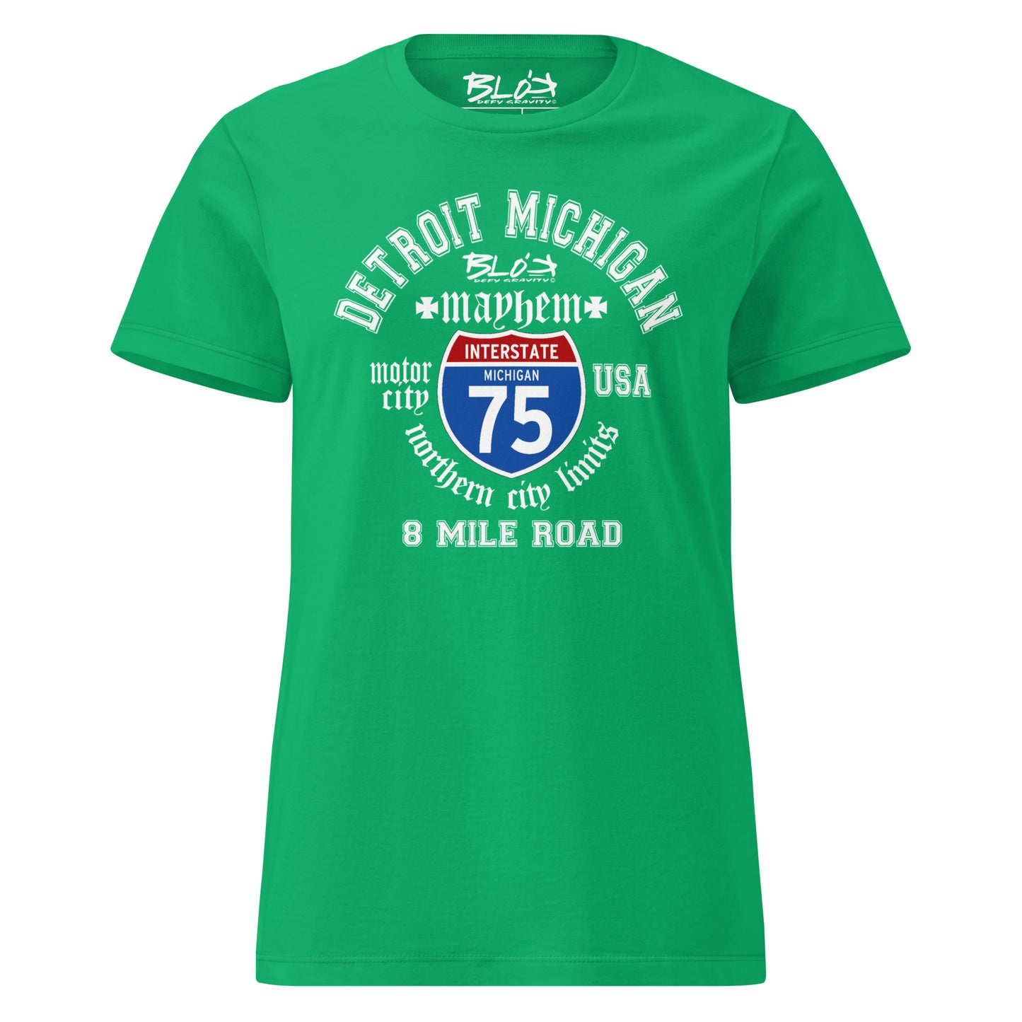 Detroit 8 Mile - 50 States - with White Print - Women's Slim Fit