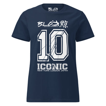 Iconic 10 - Front Print in White - Women's Slim Fit