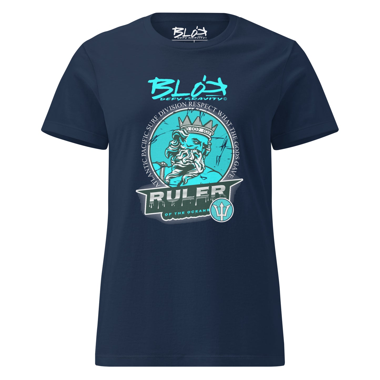 Ruler of the Oceans - Front Print in Turquoise - Women's Slim Fit