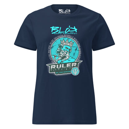 Ruler of the Oceans - Front Print in Turquoise - Women's Slim Fit